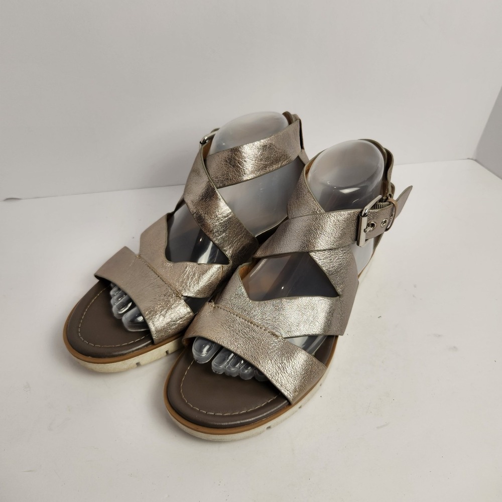 Sofft Metallic Gold Strappy Flat Sandals